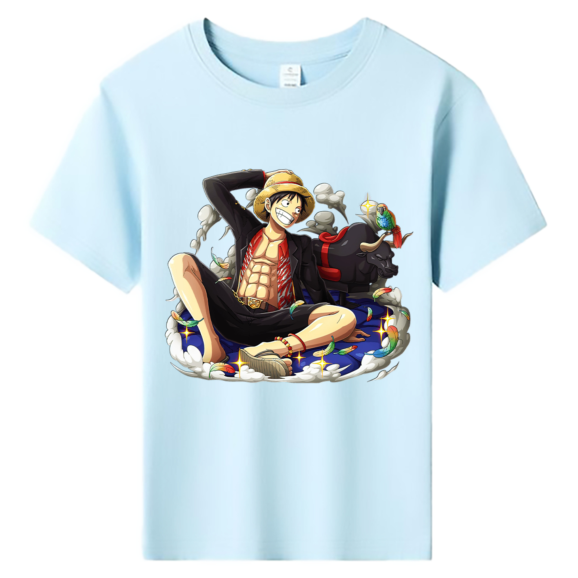 ワンピース モンキー・D・ルフィ ONE PIECE Monkey D. Luffy 綿100％キッズTシャツ（フロントプリント）